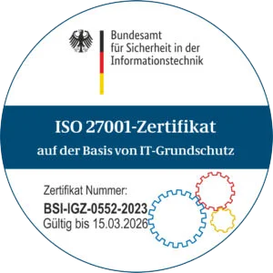 Siegel: ISO 27001 auf Basis von BSI IT-Grundschutz